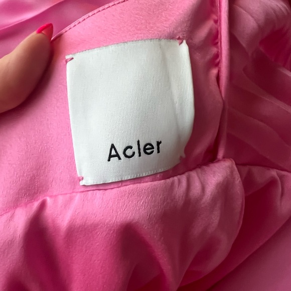 COPY - Acler Palms Pleat Dress- Confetti Pink Size 8 - Picture 5 of 7